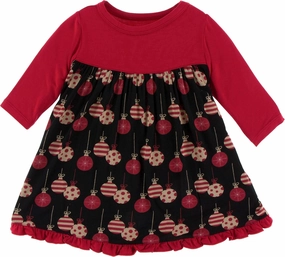 KicKee Pants Print Classic Long Sleeve Swing Dress