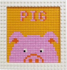 KiddoToy Pig Pixel Art Kit, 32x32 Mosaic Bricks (1024 Pieces), 4mm Micro ABS Building Blocks, DIY Pixel Mosaic Craft Kit for Wall Art & Room Decor, Gift for All