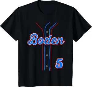 Kids Boden #5 Baseball Player 5th Birthday Boy Number 5 Five T-Shirt