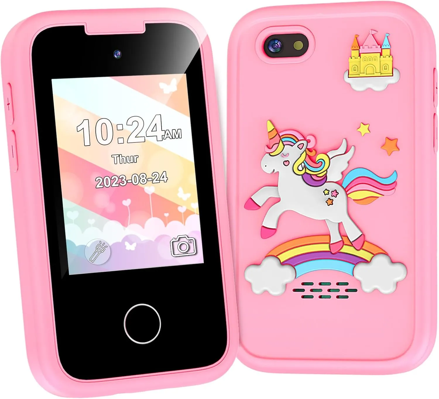 Kids Smart Phone Gifts Toys for Girls Boys Age 3-8,Toddler Learning Toys with Educational Games, 3 4 5 7 8 9 6 8 9 Year Old Girl Birthday Gift Ideas-Pink