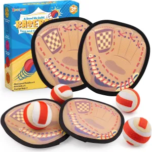 Kids Toys Toss and Catch Ball Set Toddler Baseball Training Glove Soft Sticky Balls, Outdoor Beach Pool Toys for Kids Yard Camping Games for 3 4 5 6 7 8 Year Old Boys Girls Birthday Gifts