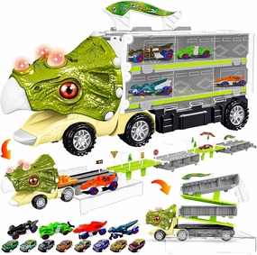 Kids' Play ABVSAB 13 in 1 Dinosaur Toys for Kids 3-5, Dinosaur Cars Set, Transport Carrier Truck for Toddlers 3-8 Years Old
