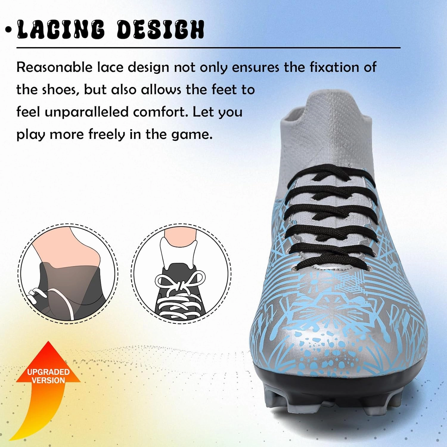 Kids Soccer Cleats Boys Girls Football Cleats Turf Soccer Shoes AG/FG