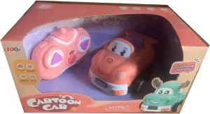 Kii Cute Cartoon RC Car with Music for Kids Toy Car Soft Rubber Safe Play Radio Remote Contral for 3 Years   Pink Sports Car