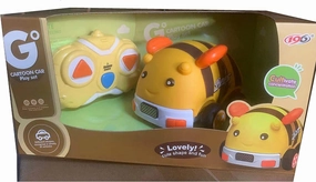 Kii Cute Cartoon RC Car with Music for Kids Toy Car Soft Rubber Safe Play Radio Remote Contral for 3 Years   Honey Bee