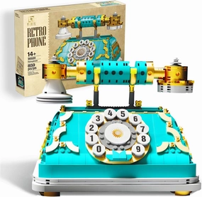Kimiangel Retro Telephone Building-Bricks Set, Vintage Telephone Building Block Sets for Adult, Construction Building Model Set for Adults and Teen