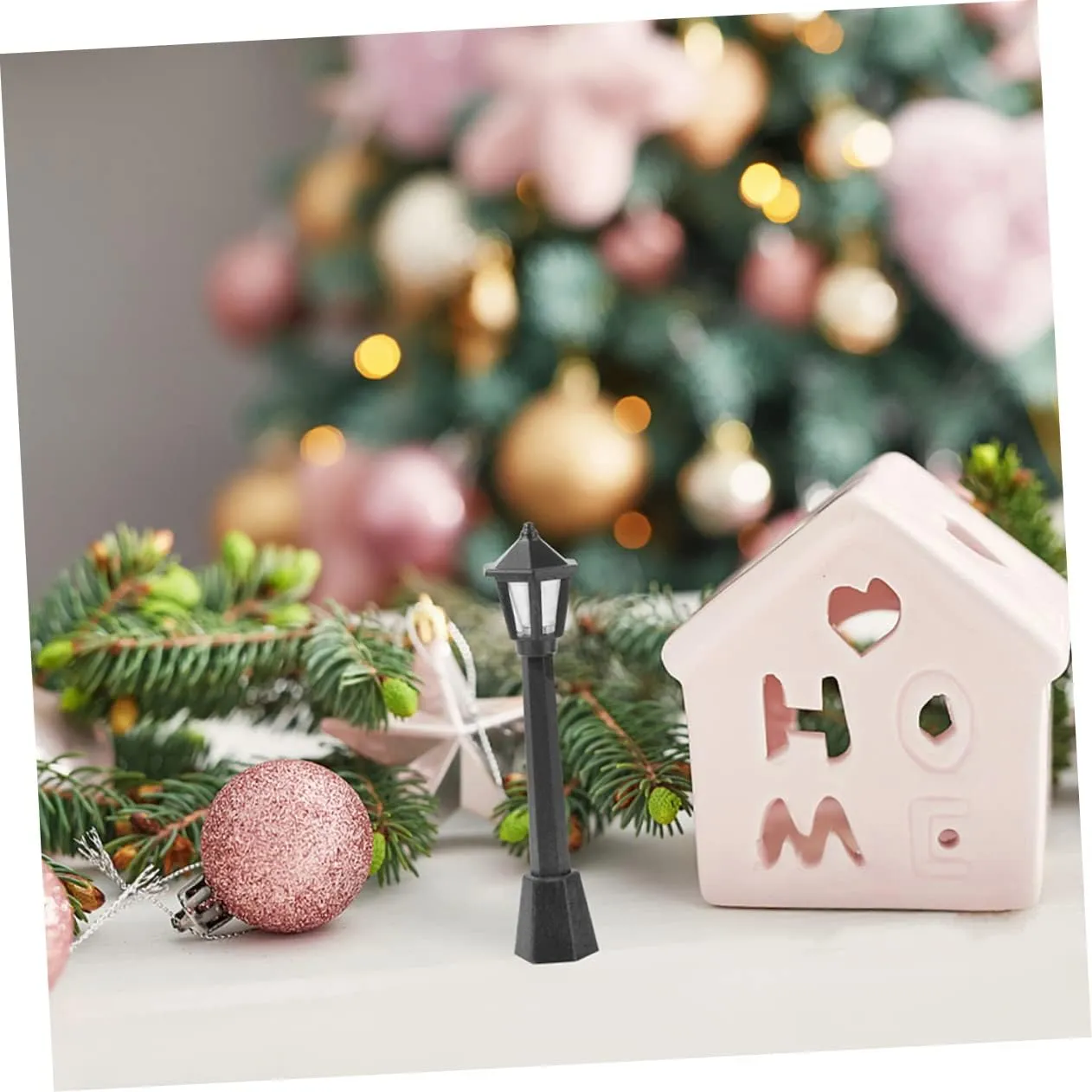 Kisangel 48pcs Miniature Landscape Lamp Lifelike Simulation Light Toy for Dollhouse Decor Model Accessories for Gardens and Home Decoration