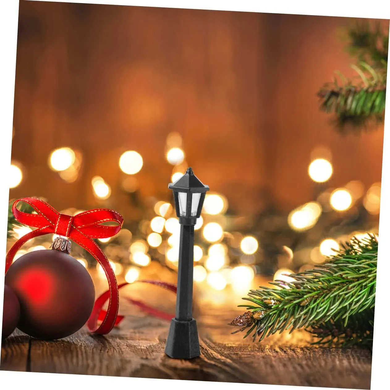 Kisangel 48pcs Miniature Landscape Lamp Lifelike Simulation Light Toy for Dollhouse Decor Model Accessories for Gardens and Home Decoration