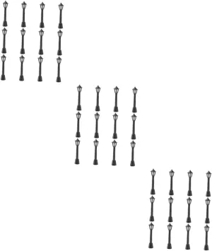 Kisangel 60pcs Miniature Street Lamp Model Simulation Light Toy for Dollhouses Landscapes Plastic Decorative Lamp Ornament Compact Portable Design