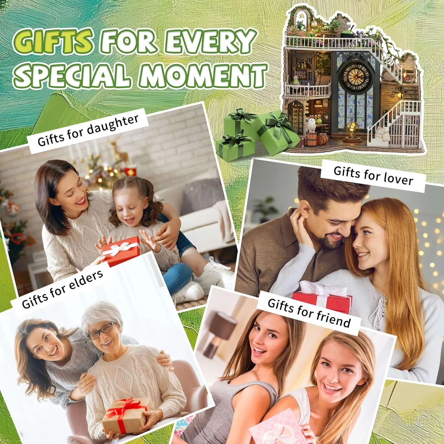 Kisoy Romantic and Cute Dolls' Rooms Miniature DIY House Kit Creative Room Perfect DIY Gift for Friends,Lovers and Families (William' s Magic House)