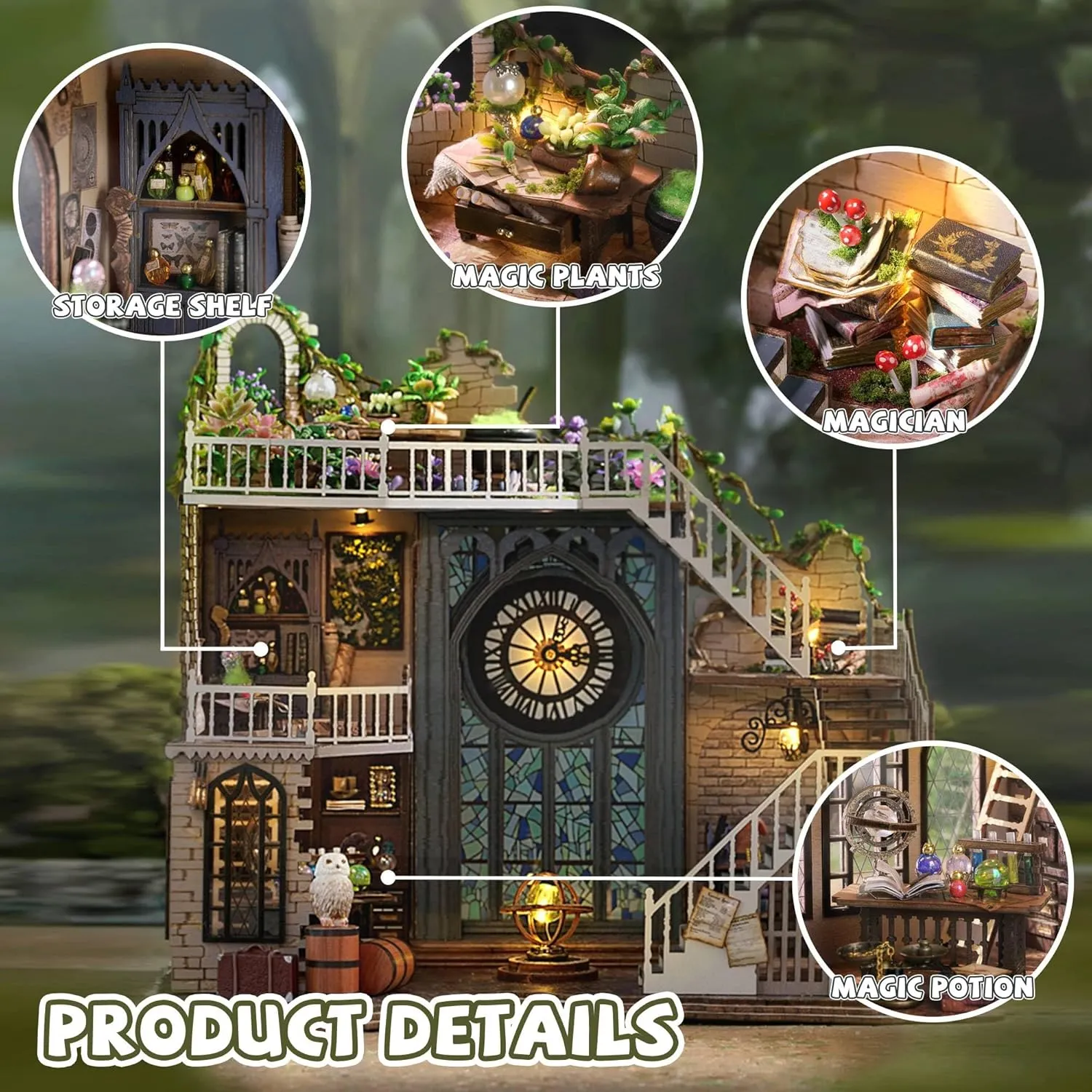 Kisoy Romantic and Cute Dolls' Rooms Miniature DIY House Kit Creative Room Perfect DIY Gift for Friends,Lovers and Families (William' s Magic House)