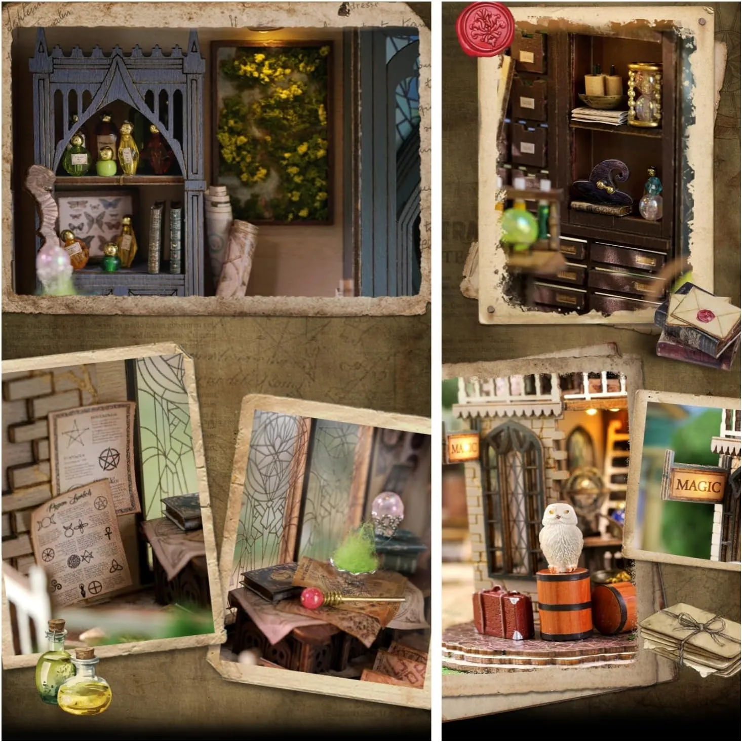 Kisoy Romantic and Cute Dolls' Rooms Miniature DIY House Kit Creative Room Perfect DIY Gift for Friends,Lovers and Families (William' s Magic House)