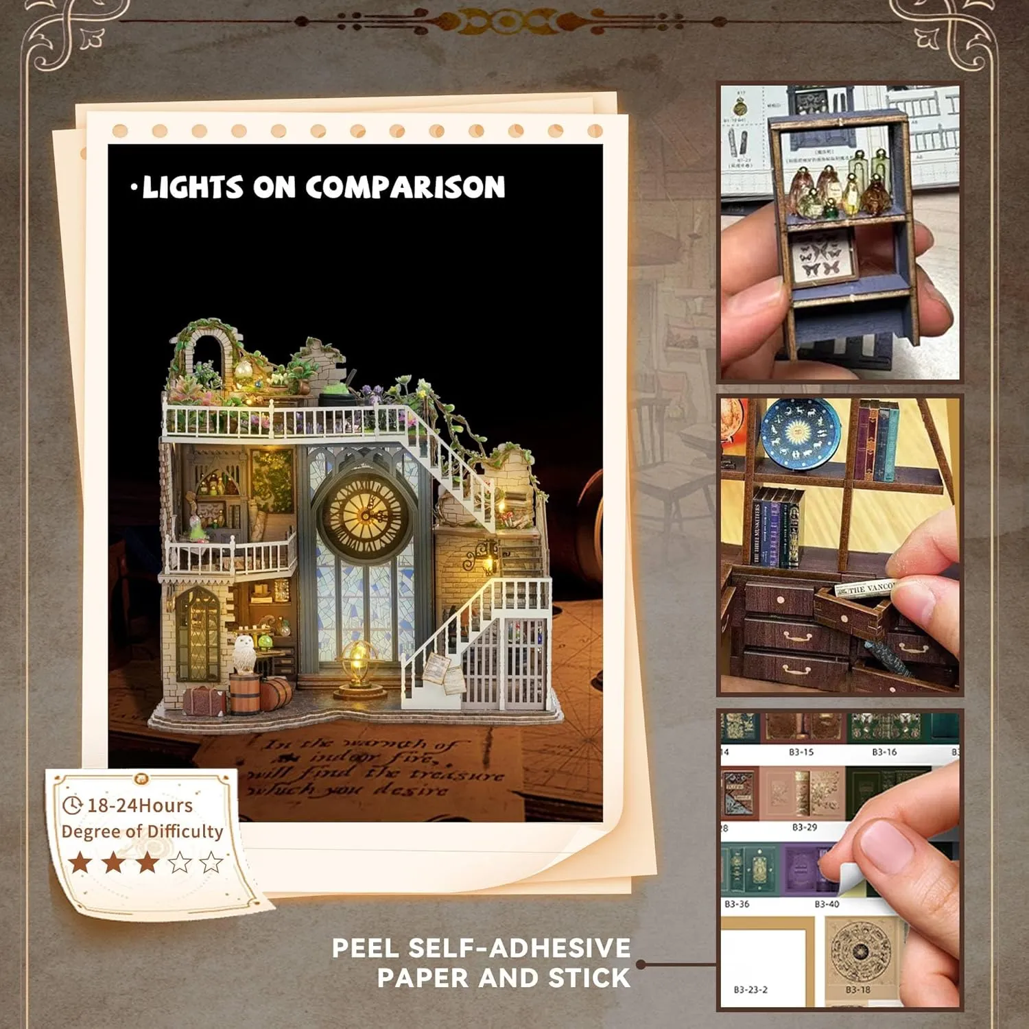 Kisoy Romantic and Cute Dolls' Rooms Miniature DIY House Kit Creative Room Perfect DIY Gift for Friends,Lovers and Families (William' s Magic House)