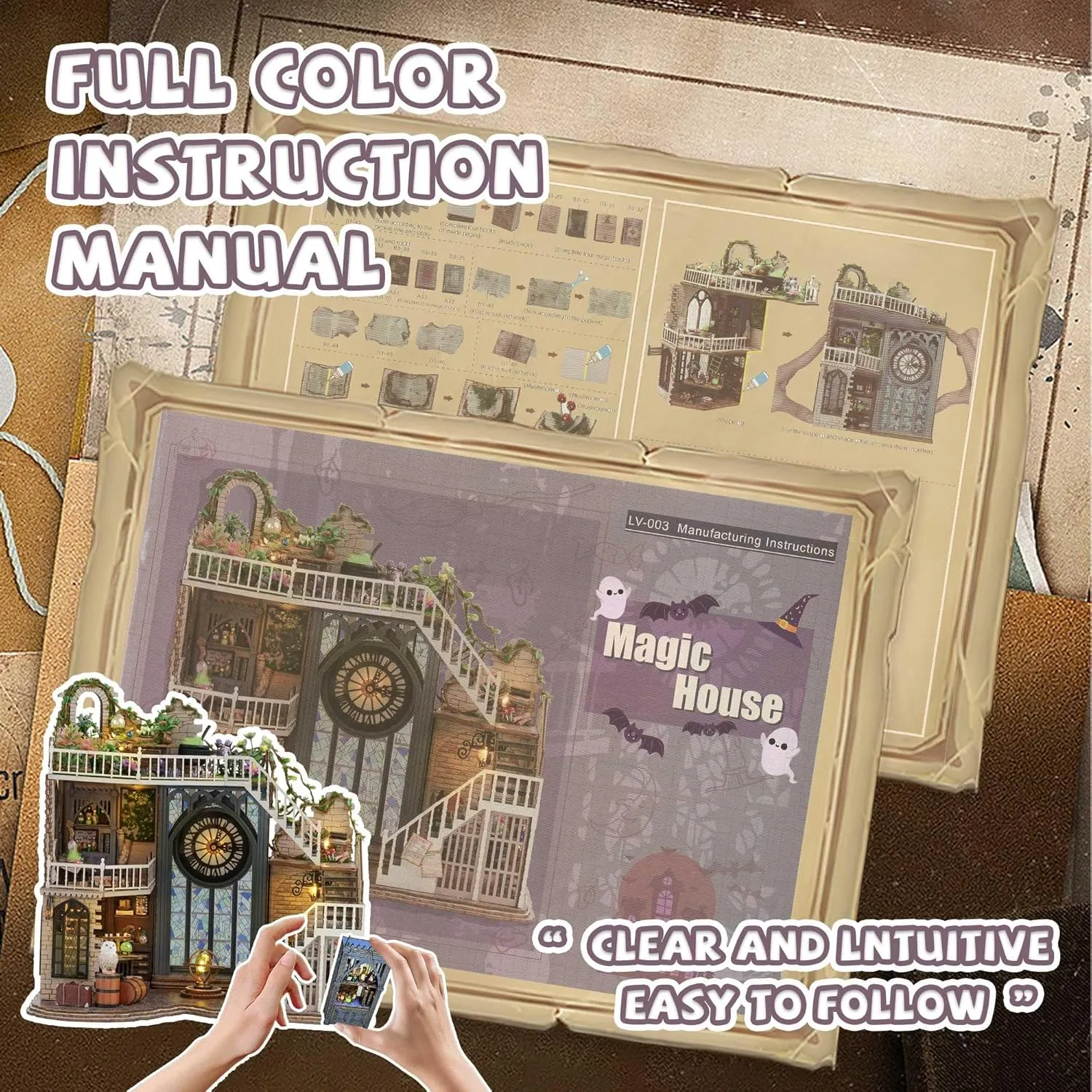 Kisoy Romantic and Cute Dolls' Rooms Miniature DIY House Kit Creative Room Perfect DIY Gift for Friends,Lovers and Families (William' s Magic House)