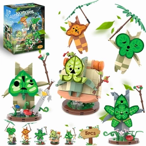 Koroks Building Set, 5 Characters Building Block Sets for BOTW Fans, Cute Game Merch Action Figures, Great Toys Gifts for Fans Kids Adults