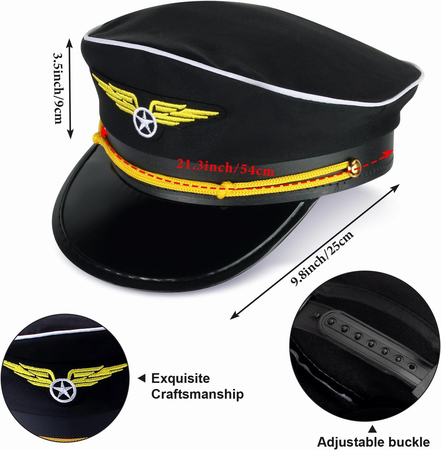 Kyson 7 Pcs Kids Pilot Costume Airline Captain Aviation Costume Dress up Accessories for Halloween Career Day Pretend Play