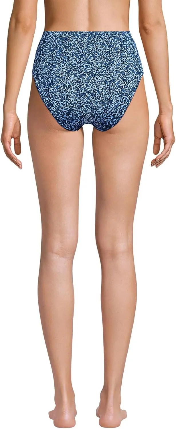 Lands' End Women's Chlorine Resistant Smoothing Control High Waisted Bikini Bottoms