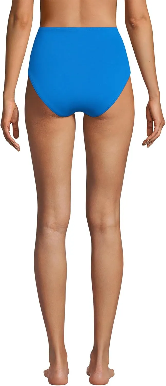 Lands' End Women's Chlorine Resistant Smoothing Control High Waisted Bikini Bottoms