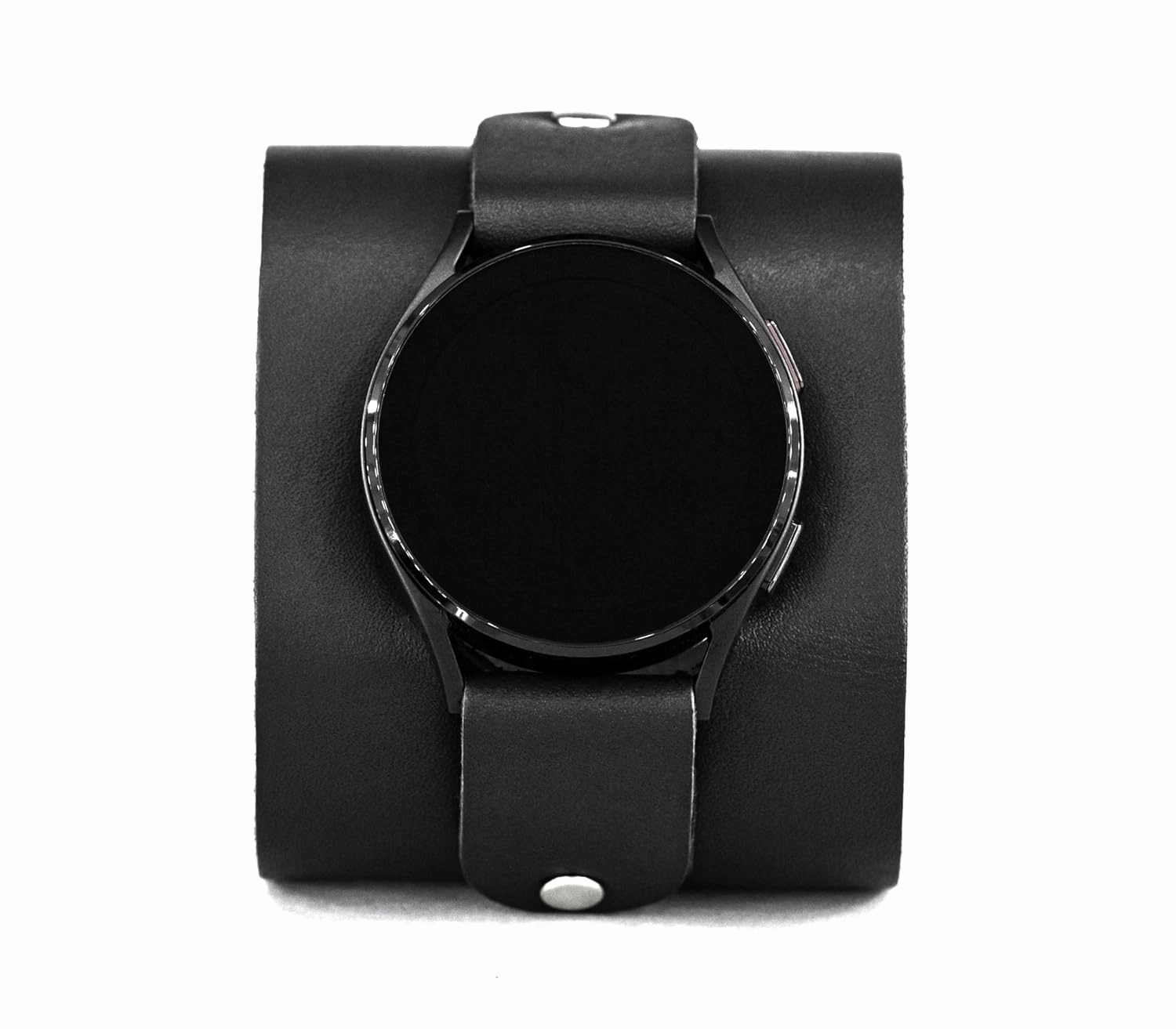 Leather wide cuff band 20mm 22mm Compatible with Samsung Galaxy Watch Classic Active Gear S2 S3 Classic Sport Frontier Pro and other Smart watches with a classic lug, Handmade UA 2363