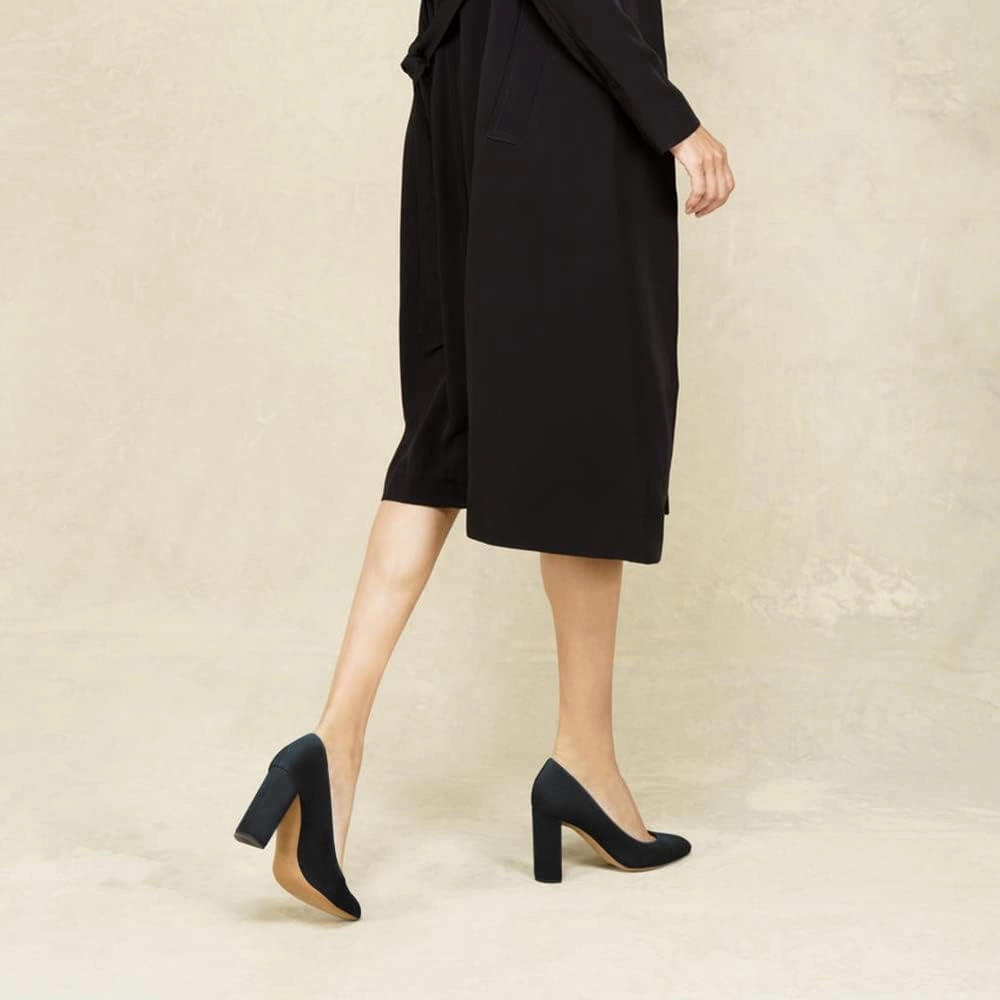 LEHOOR Women Chunky Block High Heel Pumps Shoes Pointed Closed Toe Slip On 3" Heels Dress Sandals Suede Crocodile Patent Leather Work Shoe Office Ladies Formal Dressy Wedding Party Retro 4-11 M US
