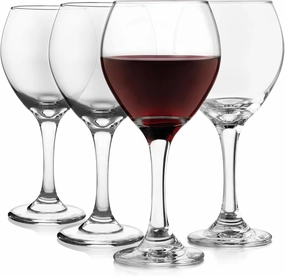 Libbey Classic Red Wine Glasses Set of 4, Dishwasher Safe, Rounded Rim Stemmed Wine Glasses, Perfect Wine Glasses Gift Set for Weddings, 13.5 Ounce