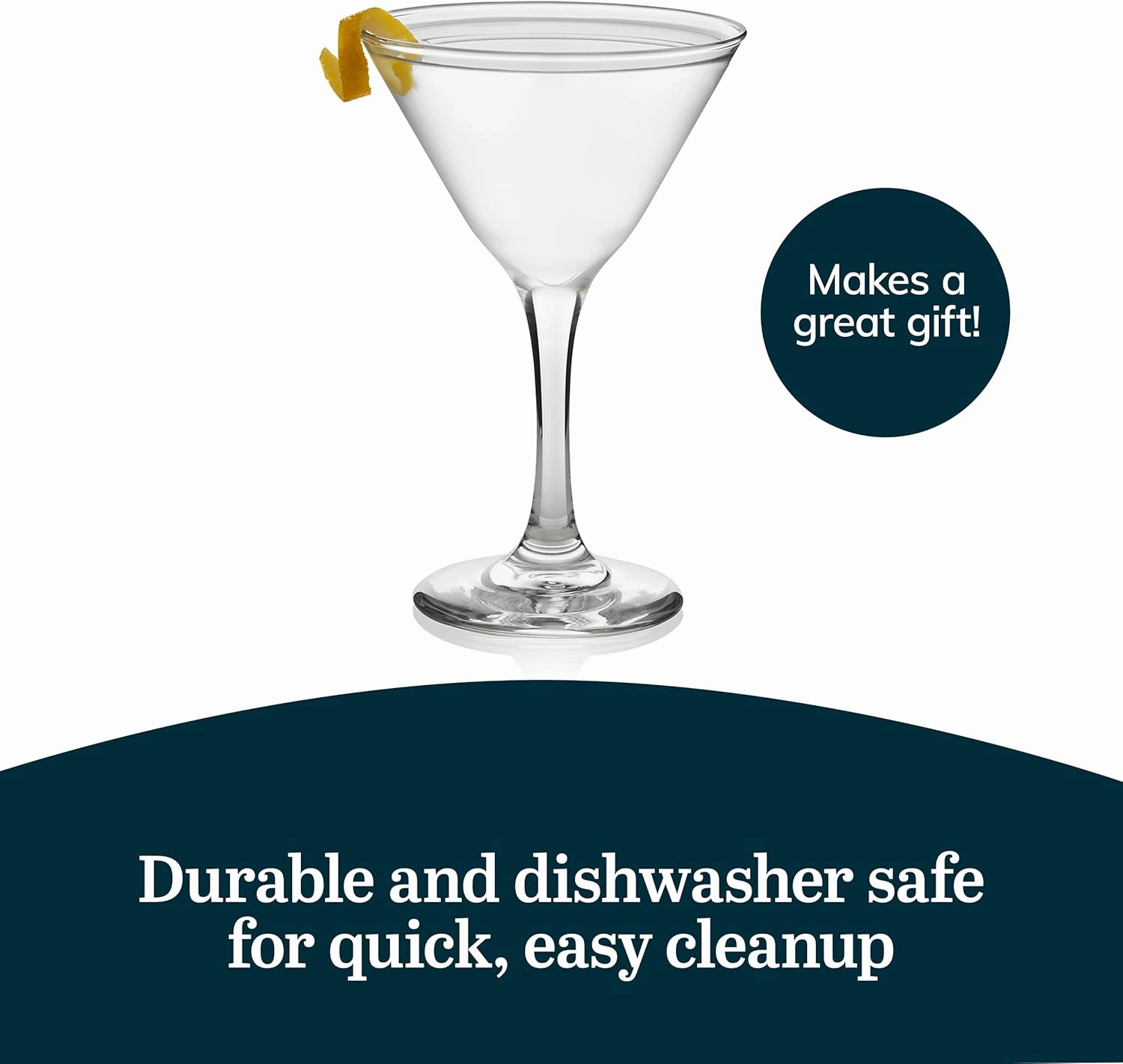 Libbey Martini Glasses Set of 12, Modern and Clear Stemmed Cocktail Glasses, Dishwasher Safe Martini Glass Set for Classic Martinis, Cosmopolitans