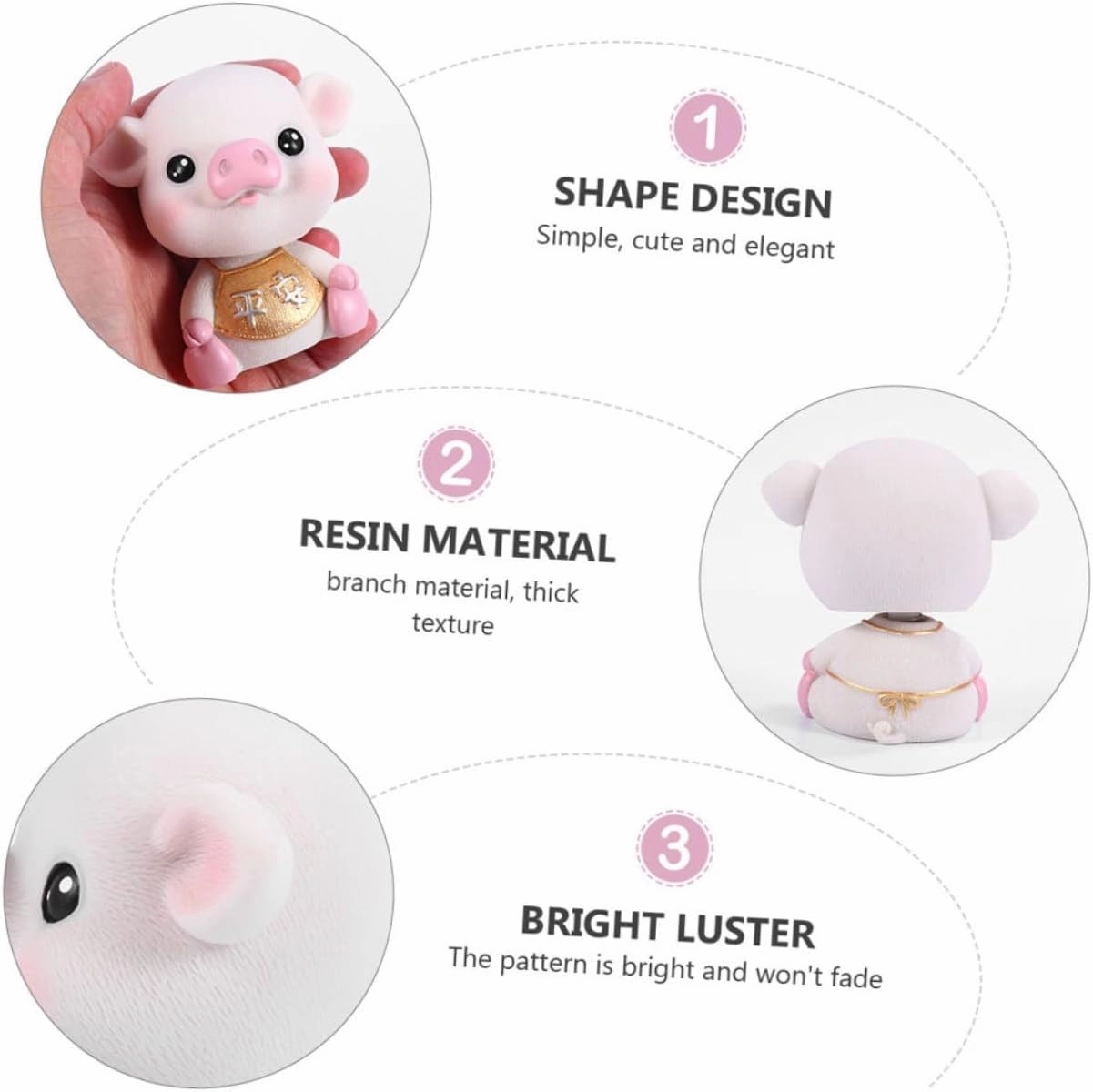 LIFKOME Cute Car Bobblehead Shaking Dashboard Decor Car Ornament for Vehicle Interior