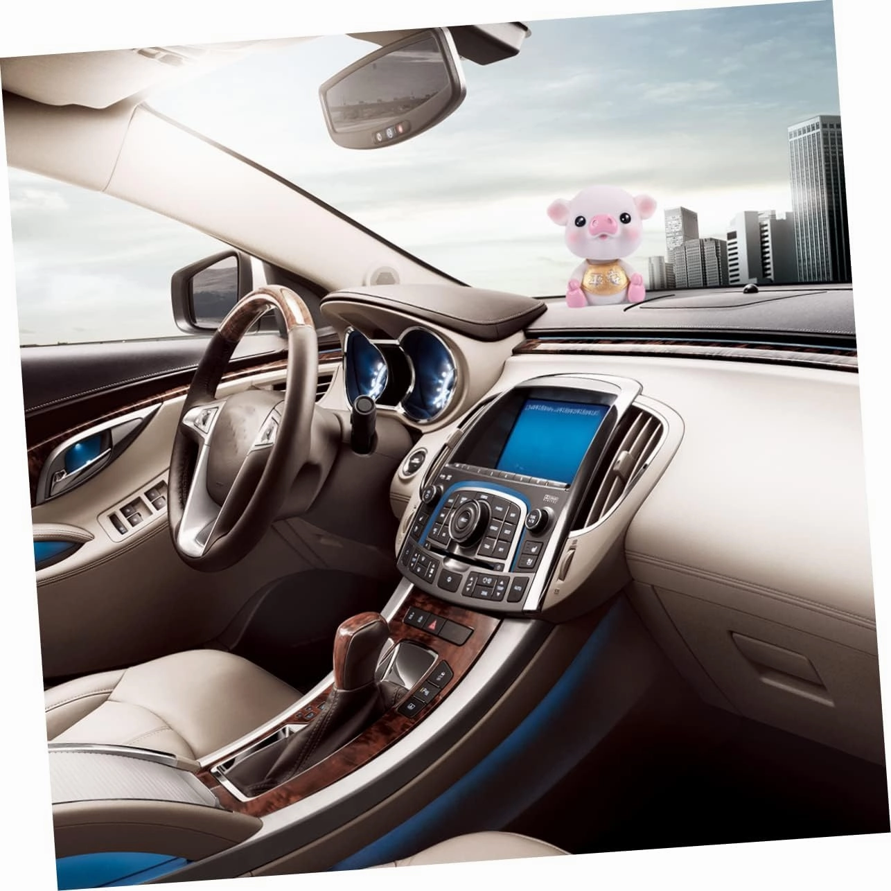 LIFKOME Cute Car Bobblehead Shaking Dashboard Decor Car Ornament for Vehicle Interior