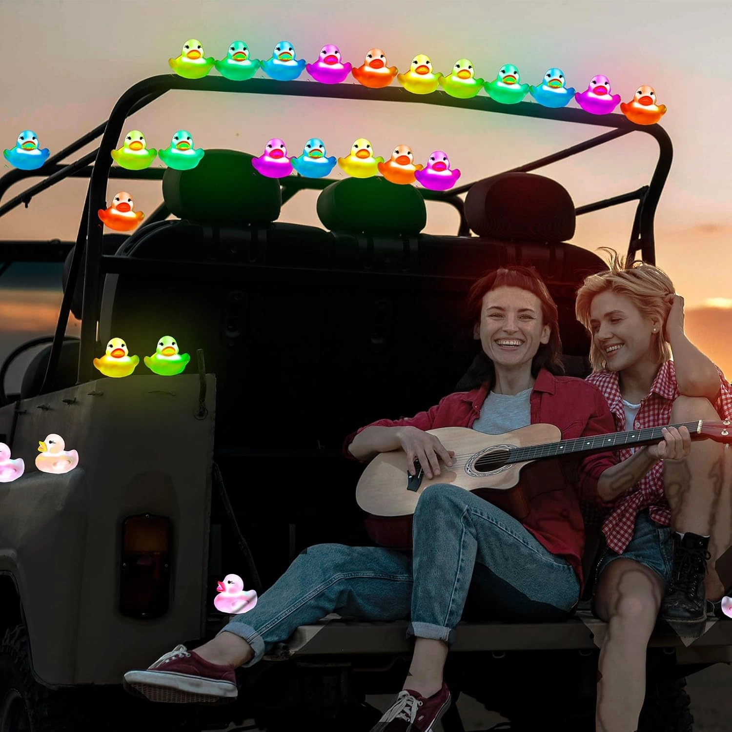 Light Up Rubber Duck Display with 16 Modes and 7 Colors, Self-Adhesive Mount （Rubber Duck not Included） (20Pcs)