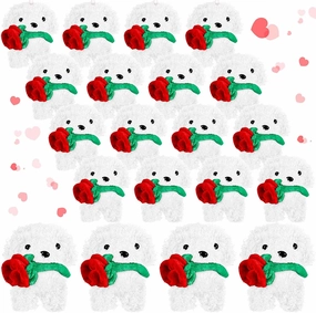 Liliful 20 Pcs Valentine‘s Day Plush Gift Animals Small Stuffed Plush Animals Bulk for Birthday Valentine Party Favors(White)
