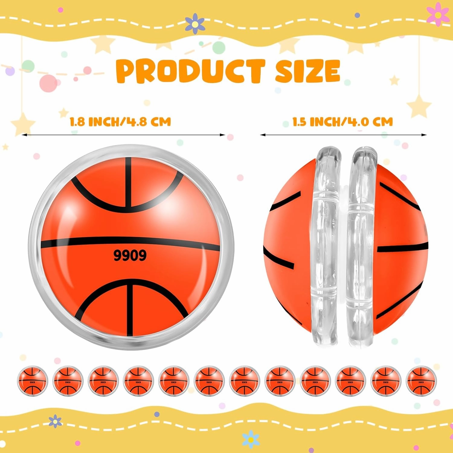 Liliful 50 Pcs Yo Yo Bulk, Yoyos Toys for Boys Girls Party Favors for Birthday Classroom Bag Fillers Carnival Prizes Xmas Gift(Basketball)
