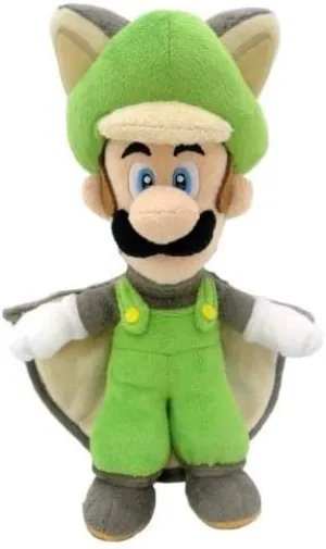 Little Buddy 1312 Super Mario Series Flying Squirrel Luigi Plush, 9"