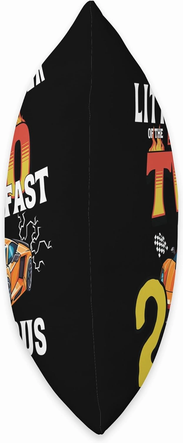Little Brother Of The Two Years Old Birthday Boy Racing Car Throw Pillow