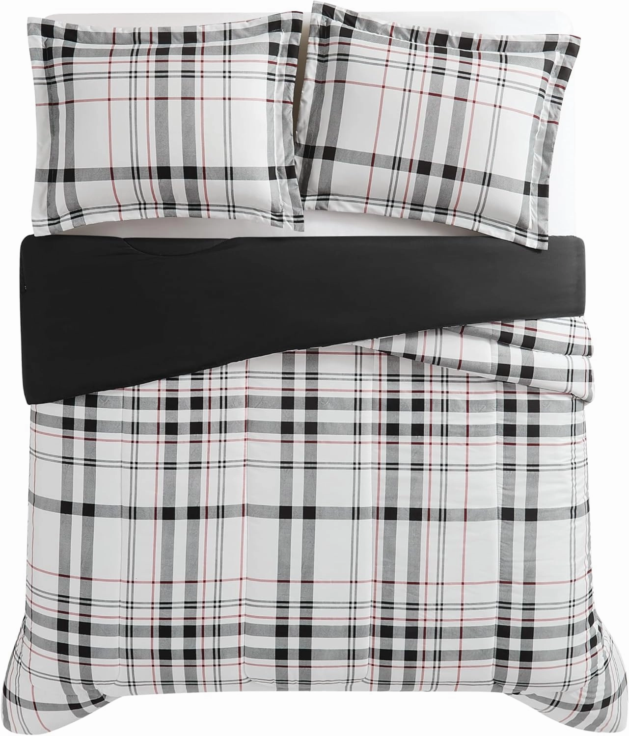 London Fog Charlotte Plaid Comforter Set Multiple Polyester 3-Piece Full/Queen Comforter Set, Plaid Themed, for Men and Women, Oeko-TEX Certified Confidence