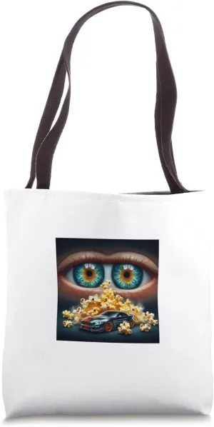 Looks like a sports car and exhaust gas is caramel popcorn 4 Tote Bag