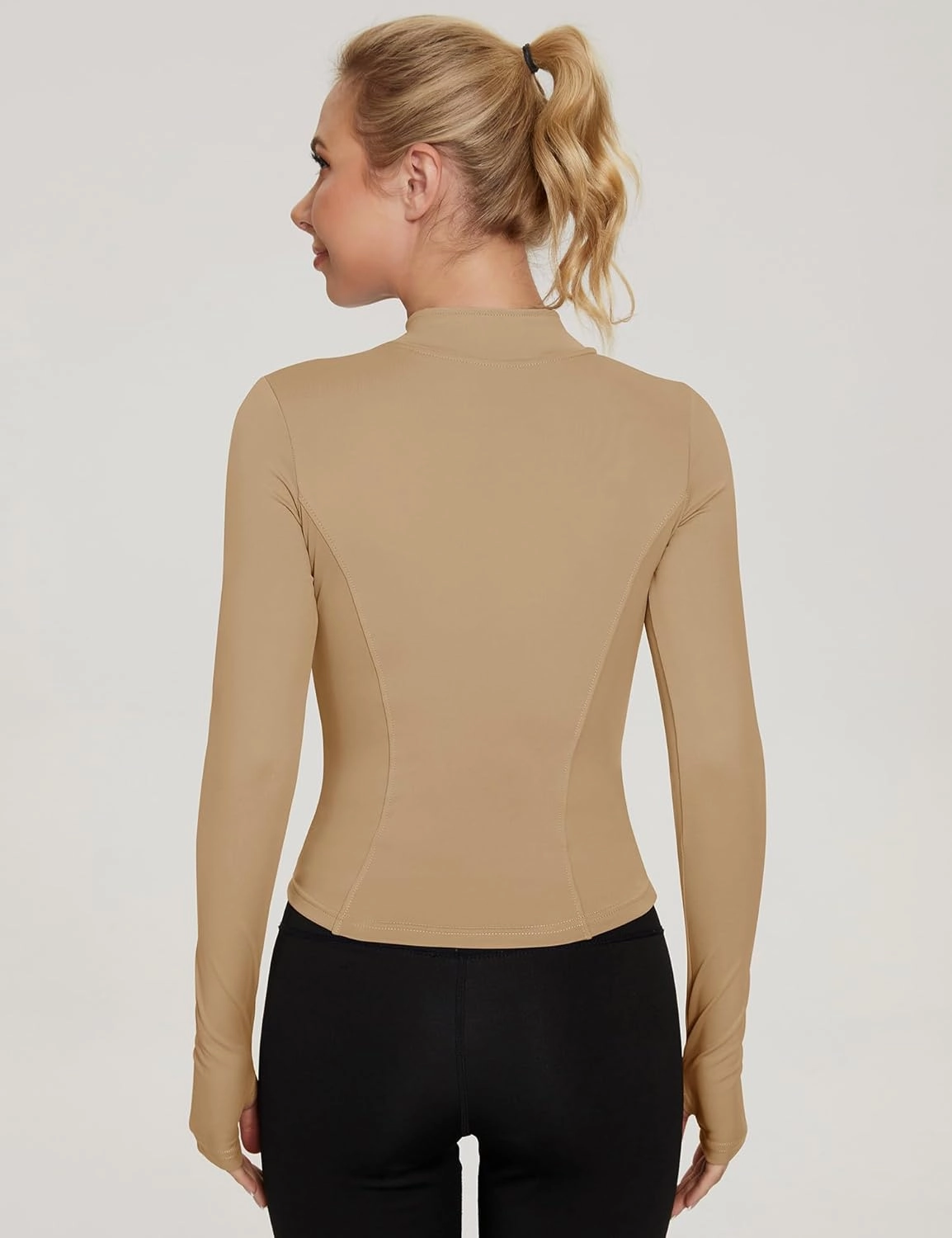 LUYAA Women's Workout Jacket Lightweight Zip Up Yoga Jacket Cropped Athletic Slim Fit Tops