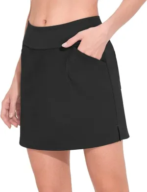 M MOTEEPI 16" Golf Skirt for Women Tennis Skirt with 4 Pockets High Waisted Athletic Skorts Skirts