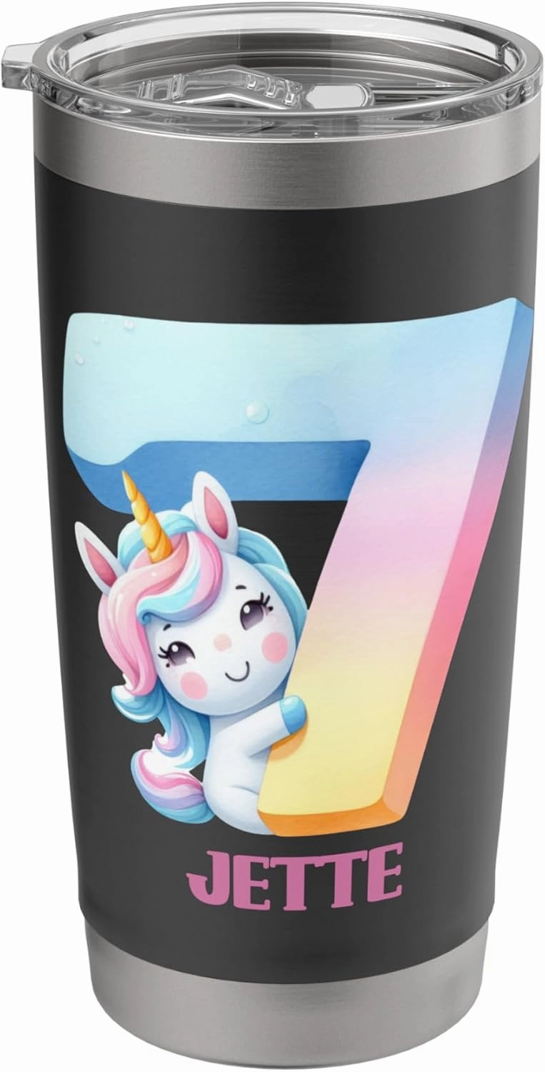 Magical Unicorn 7 Years Old Jette Girls Birthday Stainless Steel Insulated Tumbler
