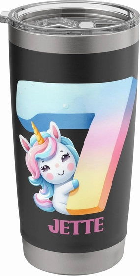 Magical Unicorn 7 Years Old Jette Girls Birthday Stainless Steel Insulated Tumbler