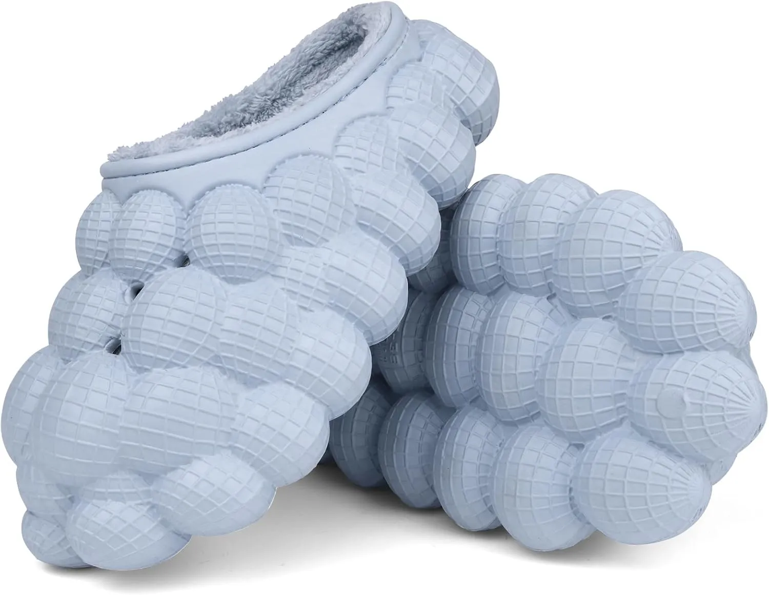 Man Women Bubble Slides with Fur Lined Bubble Slippers Comfortable Warm Fun Slippers Shoes for Indoor Outdoor