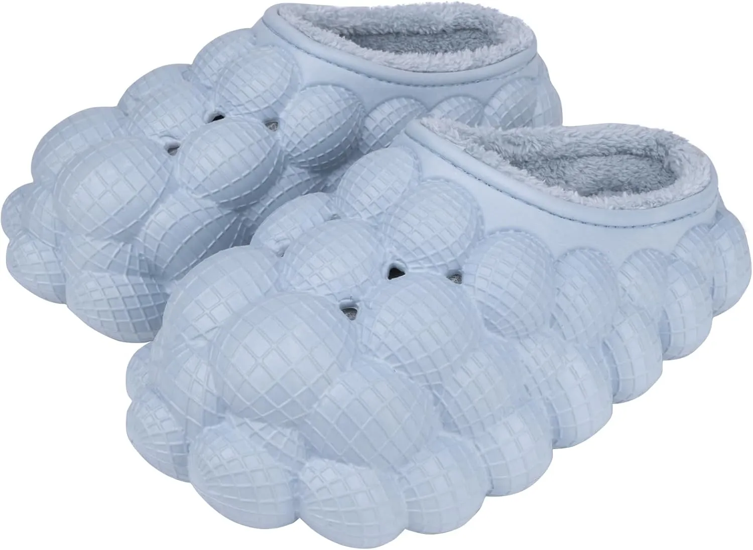 Man Women Bubble Slides with Fur Lined Bubble Slippers Comfortable Warm Fun Slippers Shoes for Indoor Outdoor