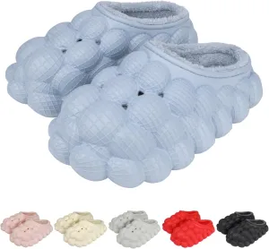 Man Women Bubble Slides with Fur Lined Bubble Slippers Comfortable Warm Fun Slippers Shoes for Indoor Outdoor