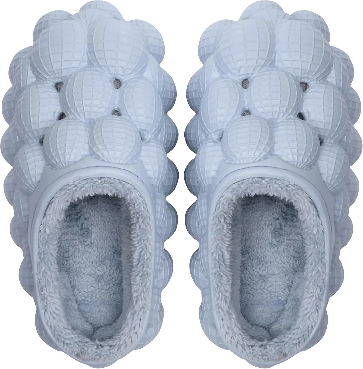 Man Women Bubble Slides with Fur Lined Bubble Slippers Comfortable Warm Fun Slippers Shoes for Indoor Outdoor