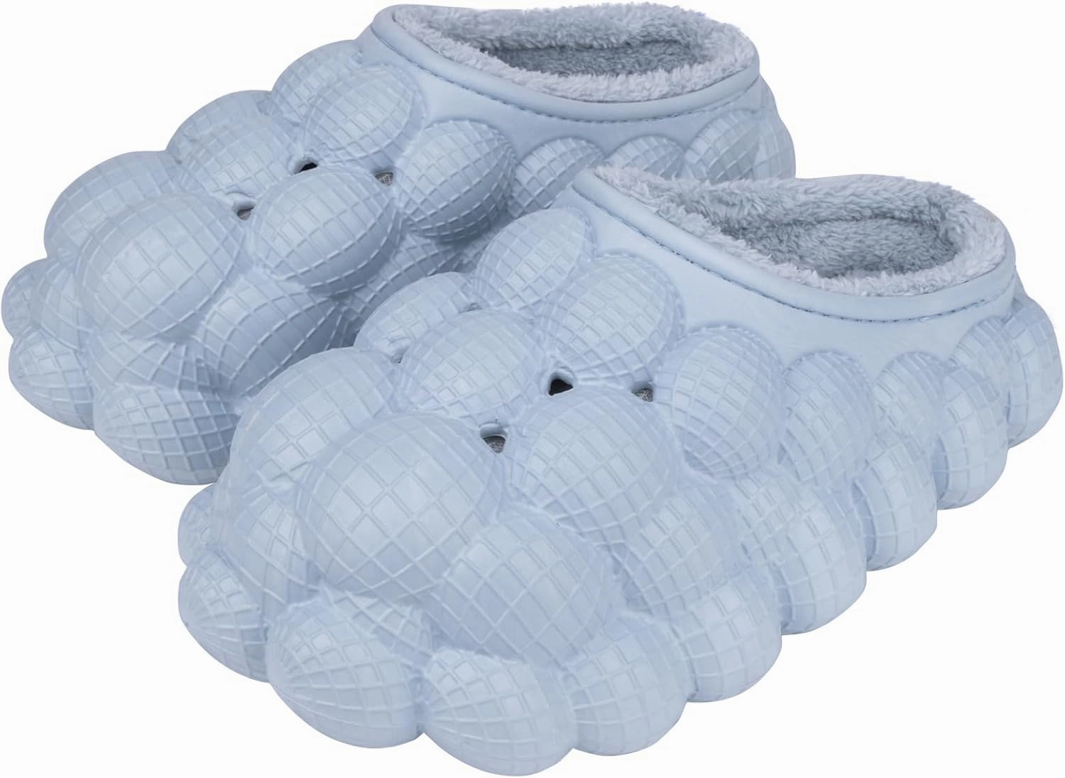 Man Women Bubble Slides with Fur Lined Bubble Slippers Comfortable Warm Fun Slippers Shoes for Indoor Outdoor