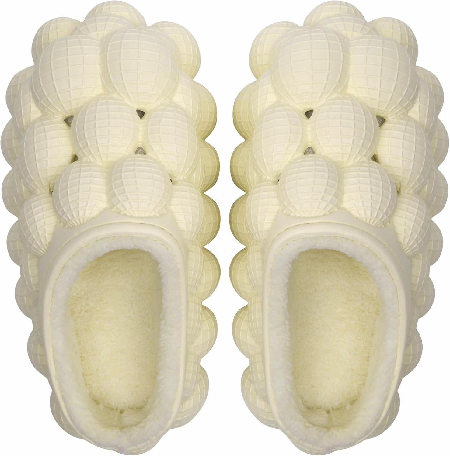 Man Women Bubble Slides with Fur Lined Bubble Slippers Comfortable Warm Fun Slippers Shoes for Indoor Outdoor