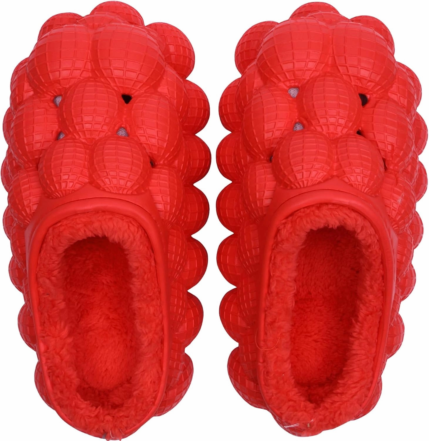 Man Women Bubble Slides with Fur Lined Bubble Slippers Comfortable Warm Fun Slippers Shoes for Indoor Outdoor