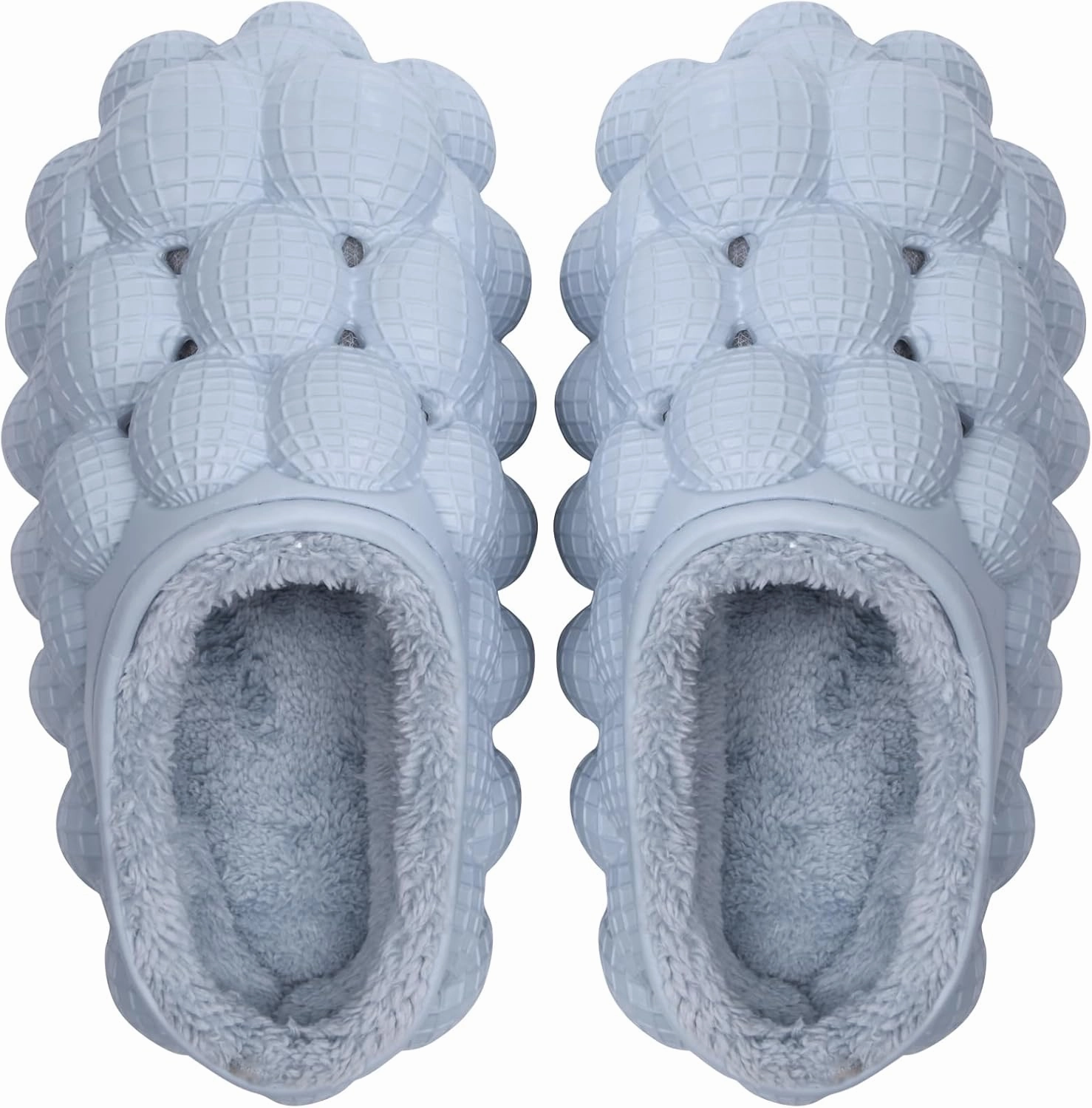 Man Women Bubble Slides with Fur Lined Bubble Slippers Comfortable Warm Fun Slippers Shoes for Indoor Outdoor