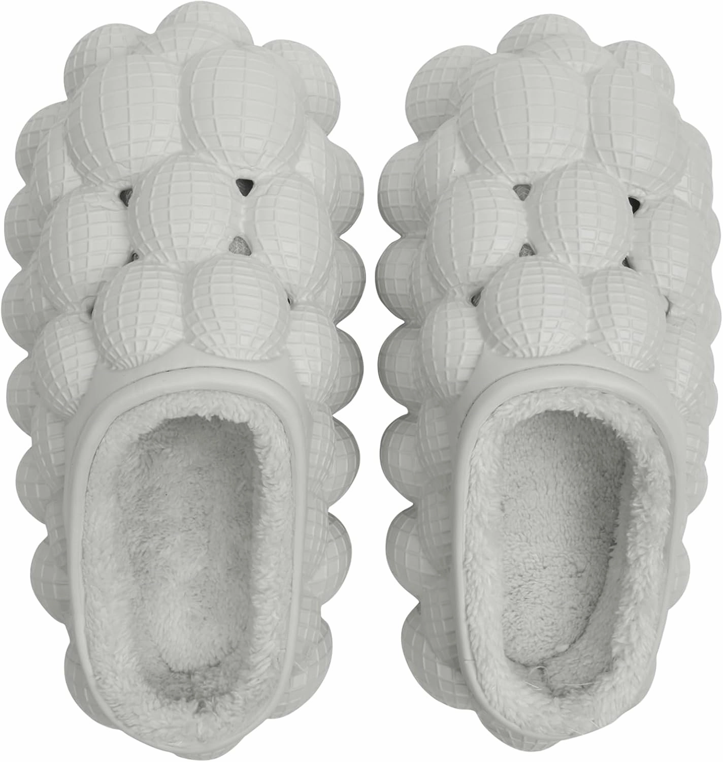 Man Women Bubble Slides with Fur Lined Bubble Slippers Comfortable Warm Fun Slippers Shoes for Indoor Outdoor