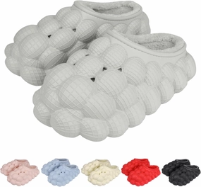 Man Women Bubble Slides with Fur Lined Bubble Slippers Comfortable Warm Fun Slippers Shoes for Indoor Outdoor