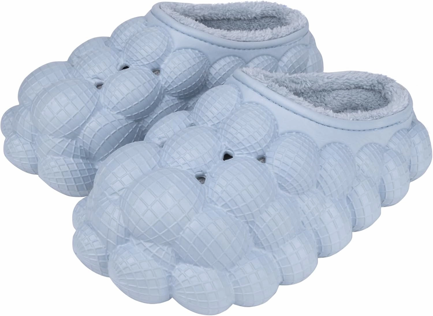 Man Women Bubble Slides with Fur Lined Bubble Slippers Comfortable Warm Fun Slippers Shoes for Indoor Outdoor